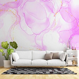 Pembe Mermer Desenli Duvar Kağıdı - Dkm688076 425x280 cm