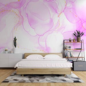 Pembe Mermer Desenli Duvar Kağıdı - Dkm688028 275x240 cm