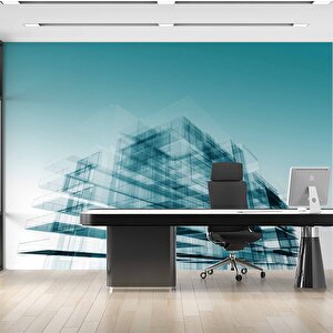 Soyut Bina Çizimi Emlak Ve Gayrimenkul Duvar Kağıdı Baskı - Dkm305121 500x315 cm