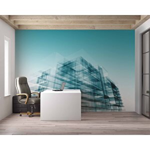 Soyut Bina Çizimi Emlak Ve Gayrimenkul Duvar Kağıdı Baskı - Dkm305015 475x200 cm