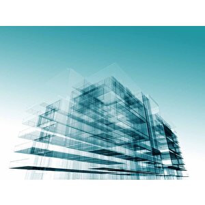 Soyut Bina Çizimi Emlak Ve Gayrimenkul Duvar Kağıdı Baskı - Dkm305038