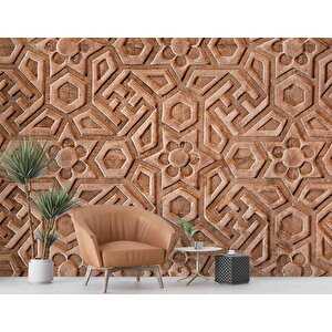 3 Boyutlu Kadife Desenli Duvar Kağıdı - Dkm759108