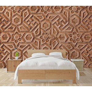 3 Boyutlu Kadife Desenli Duvar Kağıdı - Dkm759014 450x200 cm