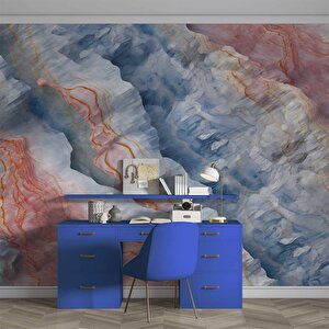 Naturel Kırmızı Taş Duvar Temalı Duvar Kağıdı - Dkm640111