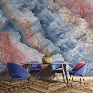 Naturel Kırmızı Taş Duvar Temalı Duvar Kağıdı - Dkm640111