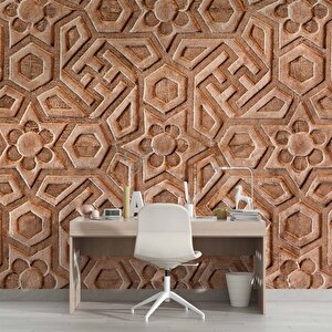 3 Boyutlu Kadife Desenli Duvar Kağıdı - Dkm759010