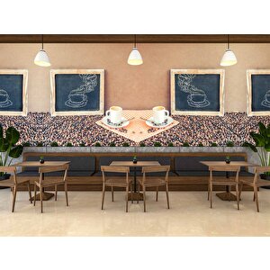 Kahve Bardağı Ve Çekirdeği Temalı Cafe Duvar Kağıdı Baskı - Dkm149059
