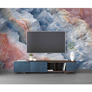 Naturel Kırmızı Taş Duvar Temalı Duvar Kağıdı - Dkm640013 425x200 cm