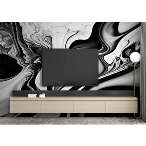 3 Buyutlu Siyah Beyaz Boyama Desenli Duvar Kağıdı - Dkm872013 425x200 cm