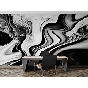 3 Buyutlu Siyah Beyaz Boyama Desenli Duvar Kağıdı - Dkm872013
