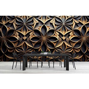 3 Boyutlu Geometrik Çizim Desenli Duvar Kağıdı - Dkm878107