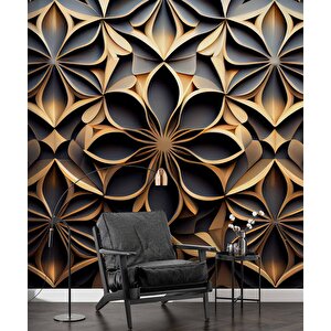 3 Boyutlu Geometrik Çizim Desenli Duvar Kağıdı - Dkm878047