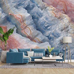 Naturel Kırmızı Taş Duvar Temalı Duvar Kağıdı - Dkm640083 700x280 cm