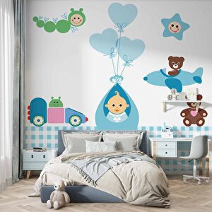 Uçan Bebek Çocuk Odası Duvar Kağıdı Baskı - Dkm409075