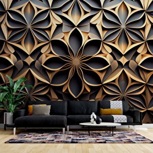 3 Boyutlu Geometrik Çizim Desenli Duvar Kağıdı - Dkm878020 700x200 cm