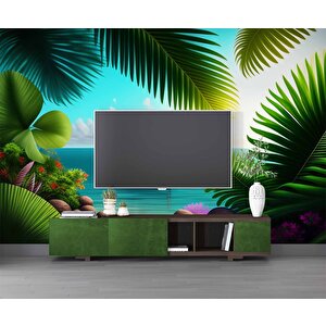 Botanik Bahçe Ve Deniz Manzaralı Duvar Kağıdı - Dkb938065 100x280 cm