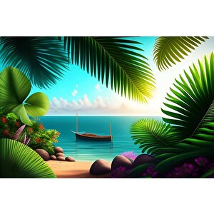 Botanik Bahçe Ve Deniz Manzaralı Duvar Kağıdı - Dkb938061