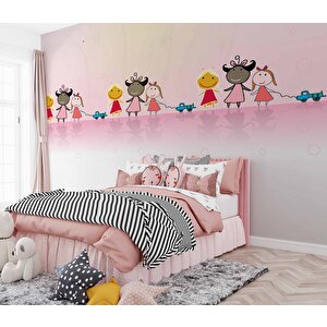 Neşeli Çocuklar Odası Duvar Kağıdı Baskı - Dkm401042 800x240 cm