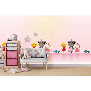 Neşeli Çocuklar Odası Duvar Kağıdı Baskı - Dkm401042