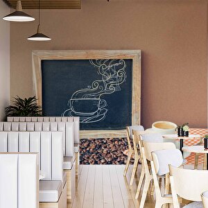 Kahve Bardağı Ve Çekirdeği Temalı Cafe Duvar Kağıdı Baskı - Dkm149019 600x200 cm
