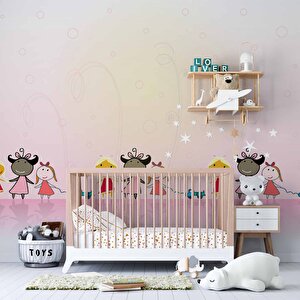 Neşeli Çocuklar Odası Duvar Kağıdı Baskı - Dkm401092 300x300 cm