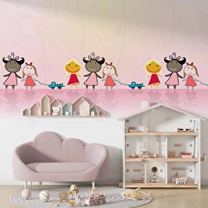 Neşeli Çocuklar Odası Duvar Kağıdı Baskı - Dkm401103 600x300 cm