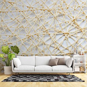 3 Boyutlu İplik Temalı Duvar Kağıdı Baskı - Dkm613015 475x200 cm