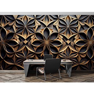3 Boyutlu Geometrik Çizim Desenli Duvar Kağıdı - Dkm878012