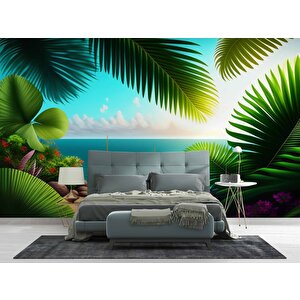 Botanik Bahçe Ve Deniz Manzaralı Duvar Kağıdı - Dkb938068 225x280 cm