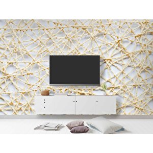 3 Boyutlu İplik Temalı Duvar Kağıdı Baskı - Dkm613038 525x240 cm