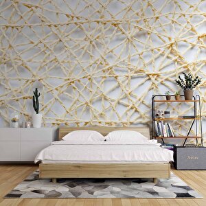 3 Boyutlu İplik Temalı Duvar Kağıdı Baskı - Dkm613017 525x200 cm