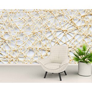 3 Boyutlu İplik Temalı Duvar Kağıdı Baskı - Dkm613017