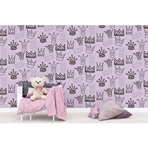 Kraliçe Tacı Temalı Çocuk Odası Duvar Kağıdı Baskı - Dkm174074