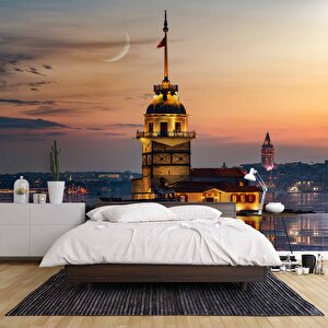 Günbatımı Kızkulesi Manzaralı Duvar Kağıdı - Dkm734094 350x300 cm