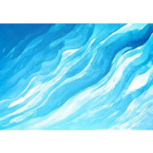 Mavi Dalgalı Boya Temalı Duvar Kağıdı - Dkm693026