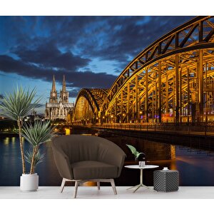 Köln Katedrali Ve Hohenzollern Köprüsü Manzaralı Duvar Kağıdı - Dkb936070
