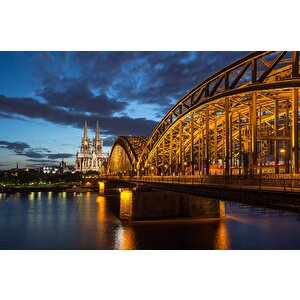 Köln Katedrali Ve Hohenzollern Köprüsü Manzaralı Duvar Kağıdı - Dkb936070