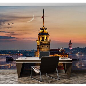 Günbatımı Kızkulesi Manzaralı Duvar Kağıdı - Dkm734010 350x200 cm