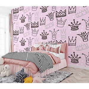 Kraliçe Tacı Temalı Çocuk Odası Duvar Kağıdı Baskı - Dkm174076 425x280 cm