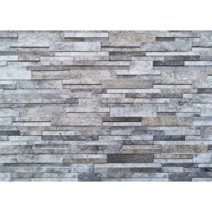 Gri Kesme Taş Desenli Duvar Kağıdı Baskı - Dkm601040
