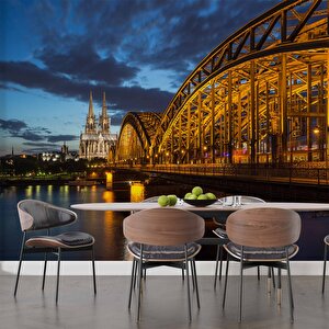 Köln Katedrali Ve Hohenzollern Köprüsü Manzaralı Duvar Kağıdı - Dkb936039