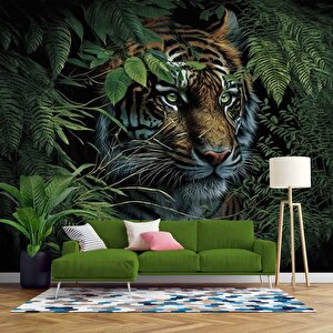 Kaplan Ve Yaprak Temalı Duvar Kağıdı Baskı - Dkm522107 100x315 cm