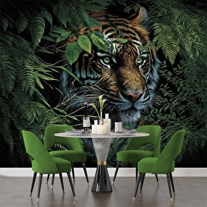 Kaplan Ve Yaprak Temalı Duvar Kağıdı Baskı - Dkm522107