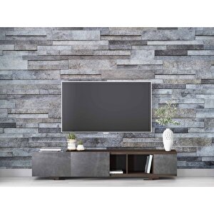 Gri Kesme Taş Desenli Duvar Kağıdı Baskı - Dkm601066 150x280 cm