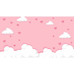 Bulut Temalı Çocuk Odası Duvar Kağıdı Baskı - Dkm193049