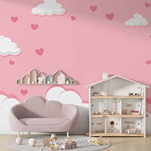 Bulut Temalı Çocuk Odası Duvar Kağıdı Baskı - Dkm193037 500x240 cm