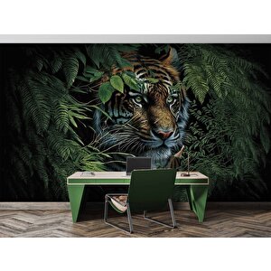 Kaplan Ve Yaprak Temalı Duvar Kağıdı Baskı - Dkm522115 350x315 cm