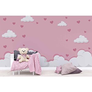 Bulut Temalı Çocuk Odası Duvar Kağıdı Baskı - Dkm193106