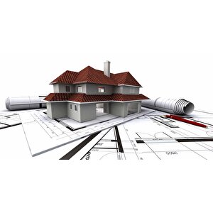 Mimari Ev Çizim Emlak Ve Gayrimenkul Duvar Kağıdı Baskı - Dkm312022