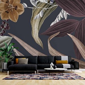 Kurumuş Yaprak Temalı Duvar Kağıdı - Dkm473055 425x260 cm